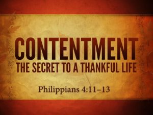 Gratitude and Contentment