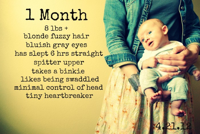 1 month old baby caption 1